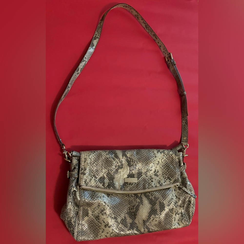 Kate Spade Metallic Two Tone Python Embossed Leat… - image 3